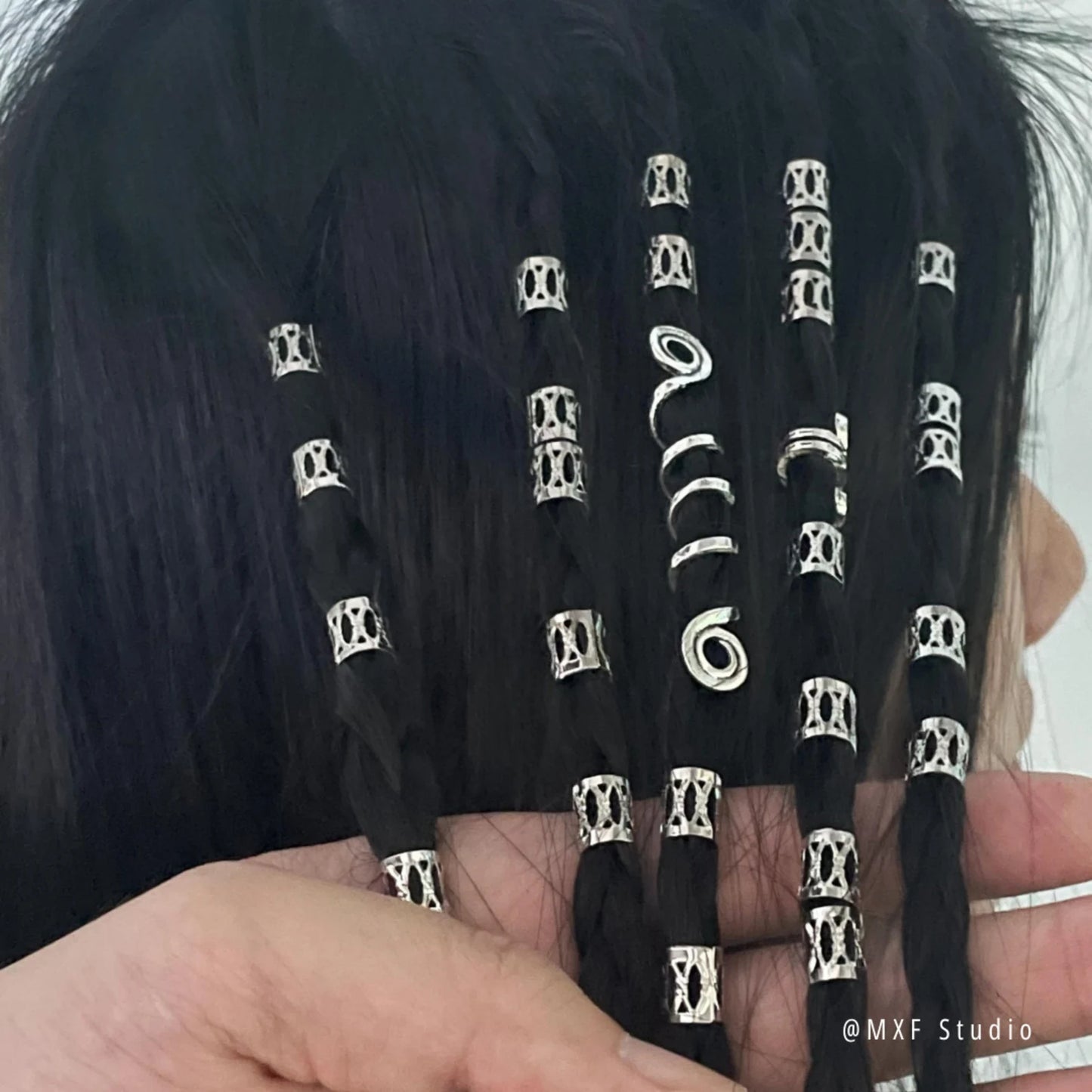 Viking Spiral Hair Beads Set | Snake Hair Rings, Spiral Hair Wraps & Wire Coil Hair Accessories for Braids, Dreadlocks & Girls