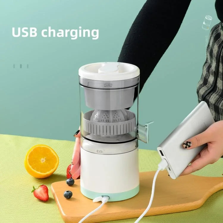 عصارة بطيئة لاسلكية محمولة – عصارة حمضيات أوتوماتيكية قابلة لإعادة الشحن عبر USB للبرتقال والليمون الحامض والليمون الأصفر مع فاصل العصير