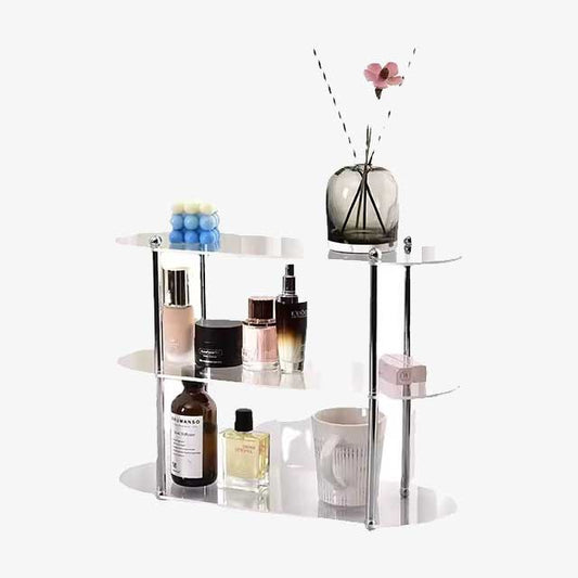 INS Style Acrylic Storage Rack – Multi-Layer Bathroom Shelf & Countertop Organizer for Cosmetics, Coffee Cups, and Desktop Decor