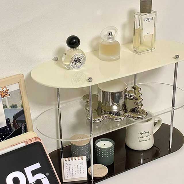 INS Style Acrylic Storage Rack – Multi-Layer Bathroom Shelf & Countertop Organizer for Cosmetics, Coffee Cups, and Desktop Decor