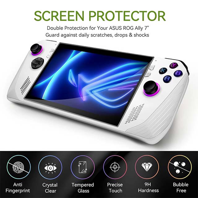 ivoler ROG ALLY Tempered Glass Screen Protector – Ultra-Clear Anti-Scratch &amp; Bubble-Free Shield for ASUS Gamers