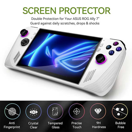ivoler ROG ALLY Tempered Glass Screen Protector – Ultra-Clear Anti-Scratch &amp; Bubble-Free Shield for ASUS Gamers