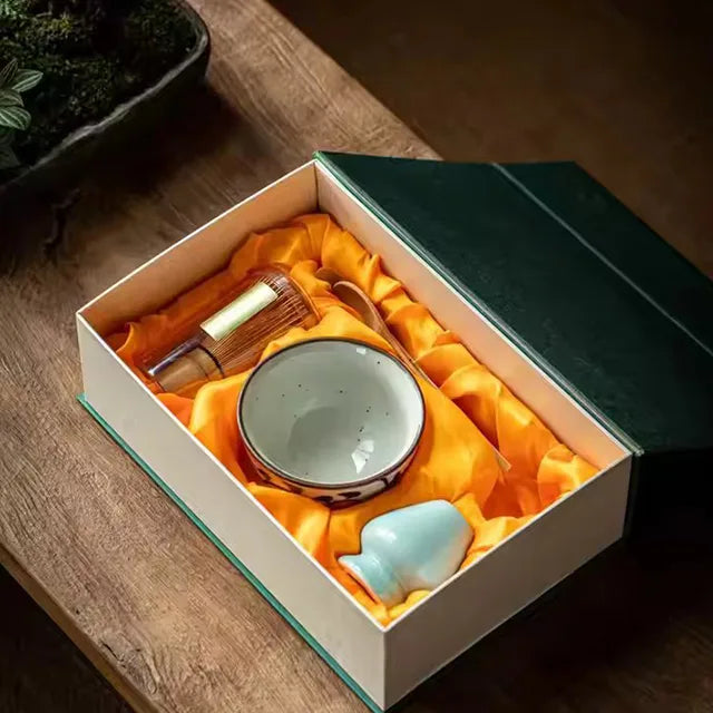 Japanese Chasen Kit Matcha Brush Beating Tool - Song Dynasty Tea Set With Gift Box for Tea Ceremony