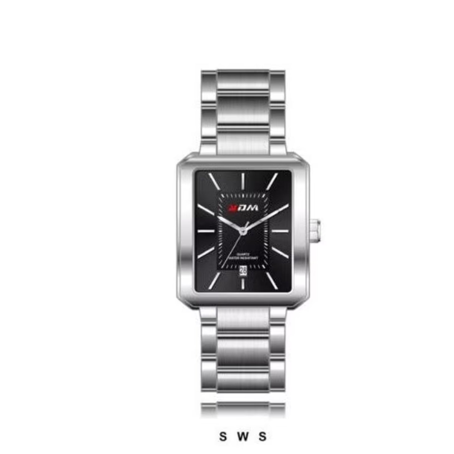KDM Women Rectangle Stainless Steel Waterproof Watch