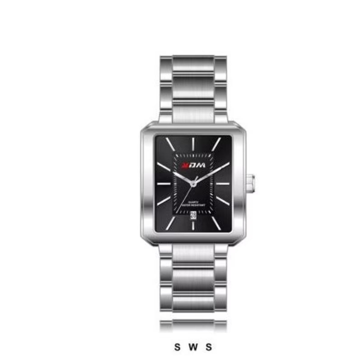 Montre rectangulaire en acier inoxydable KDM pour femme