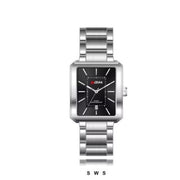 Montre rectangulaire en acier inoxydable KDM pour femme