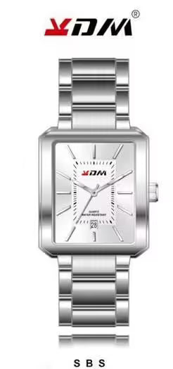 Montre rectangulaire en acier inoxydable KDM pour femme