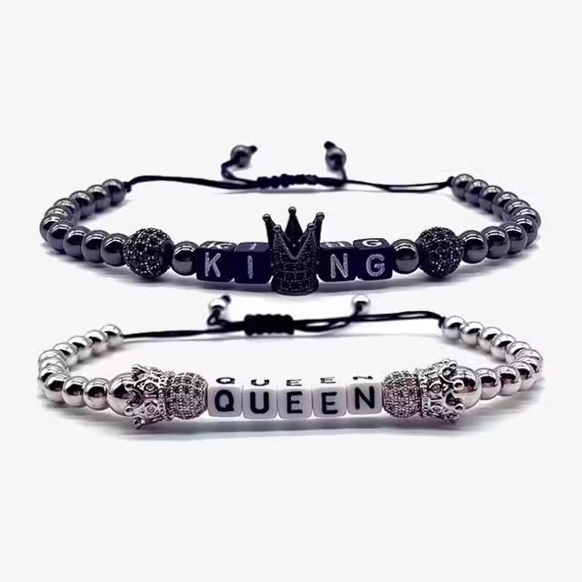 أساور شامبالا للزوجين قابلة للتعديل من مجموعة KING &amp; QUEEN (EGBT170)