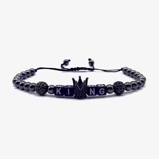 أساور شامبالا للزوجين قابلة للتعديل من مجموعة KING &amp; QUEEN (EGBT170)