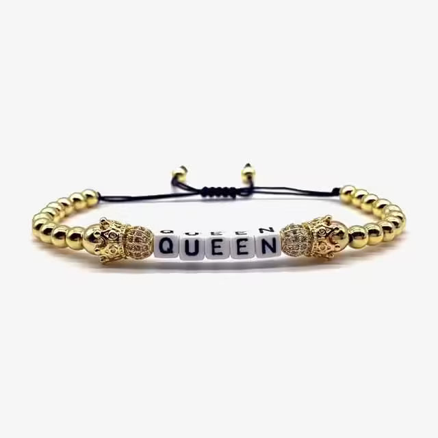 KING & QUEEN Shamballa Couples Size Adjustable Bracelets (EGBT170)