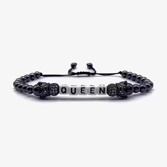 KING & QUEEN Shamballa Couples Size Adjustable Bracelets (EGBT170)