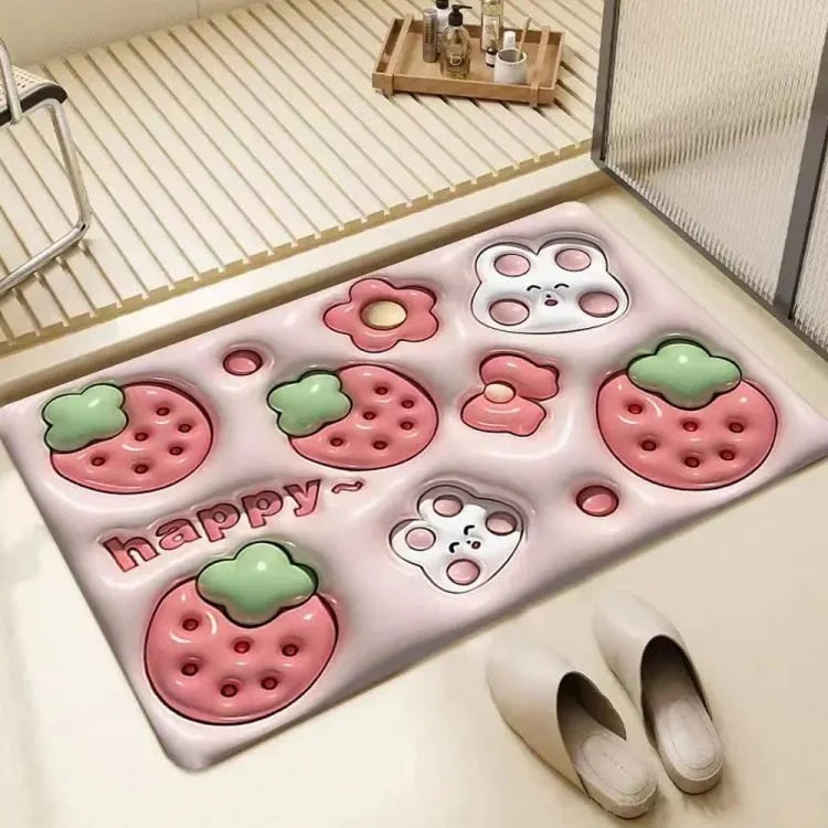 Tapis de sol 3D absorbant l'eau de qualité supérieure 60 × 40 cm – Tapis antidérapant à séchage rapide pour salle de bain, cuisine et entrée