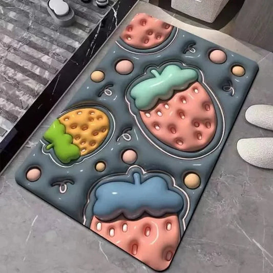 Premium 3D Water Absorbent Floor Mat 60 × 40 cm – Non-Slip Quick Dry Bathroom, Kitchen & Entrance Rug