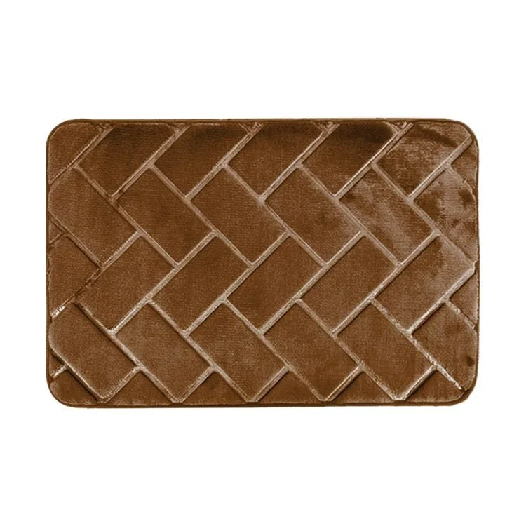 Tapis de bain en velours et mousse à mémoire de forme simple face – Tapis de salle de bain ultra doux antidérapant, tapis de sol à séchage rapide (60 × 41 cm)