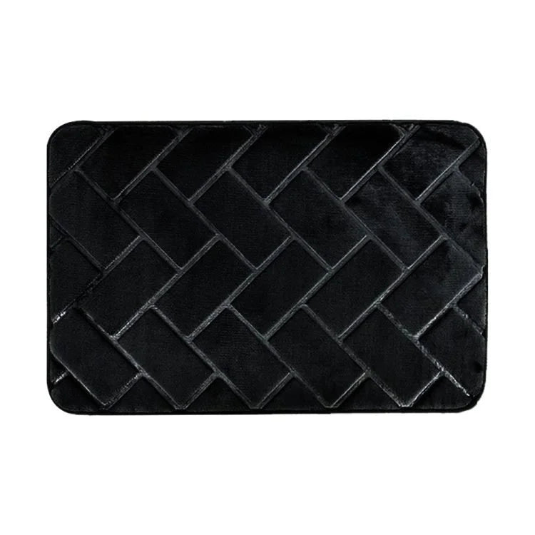 Tapis de bain en velours et mousse à mémoire de forme simple face – Tapis de salle de bain ultra doux antidérapant, tapis de sol à séchage rapide (60 × 41 cm)