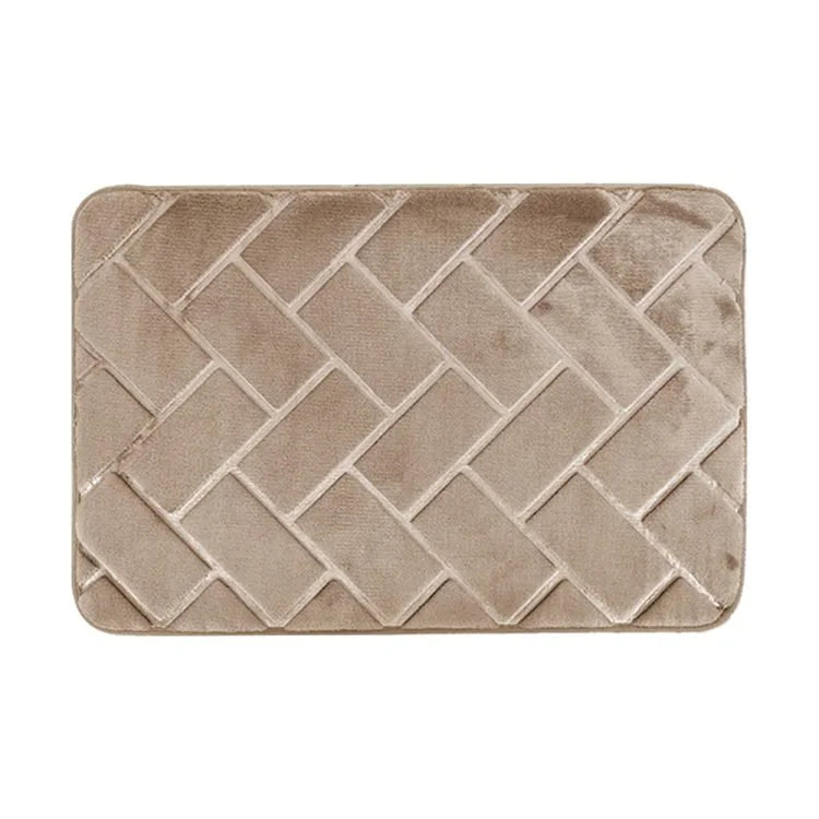 Tapis de bain en velours et mousse à mémoire de forme simple face – Tapis de salle de bain ultra doux antidérapant, tapis de sol à séchage rapide (60 × 41 cm)