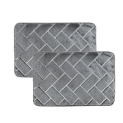 Tapis de bain en velours et mousse à mémoire de forme simple face – Tapis de salle de bain ultra doux antidérapant, tapis de sol à séchage rapide (60 × 41 cm)