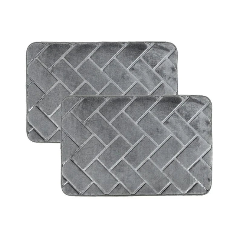 Tapis de bain en velours et mousse à mémoire de forme simple face – Tapis de salle de bain ultra doux antidérapant, tapis de sol à séchage rapide (60 × 41 cm)