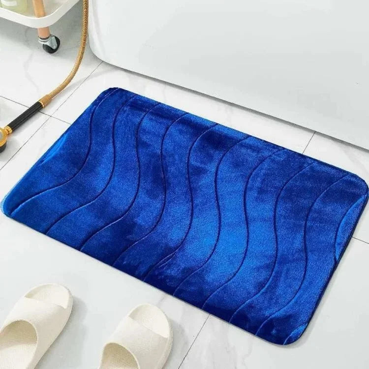 Tapis de bain en mousse à mémoire de forme – Tapis de salle de bain antidérapant et absorbant avec surface en velours doux
