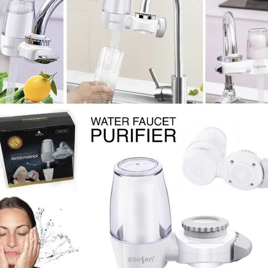 Household Faucet Water Purifier – Ceramic Cartridge Tap Water Filter for Kitchen Sink, Splash-Proof Faucet Filter with Easy Installation