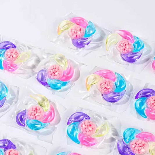 30PCS 6-in-1 Laundry Beads – Rose Fragrance Detergent Capsules for Washing Machine, Softens Clothing & Diffuses Perfume