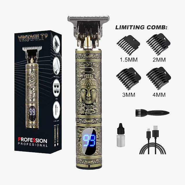 LCD Display T9 Electric Hair Clipper – 0mm Shaver & Hair Trimmer for Men, Travel Barber Razor Shaving Machine, Home Appliances