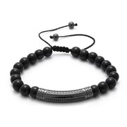 Long Tube Charm Matt Beads Size Adjustable Shamballa Bracelet (EGBT201)
