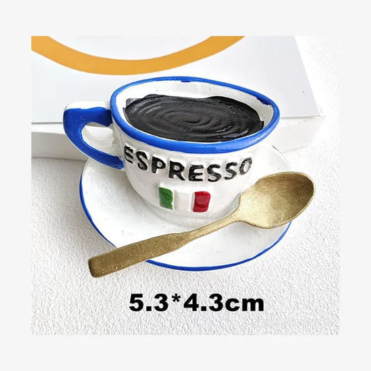 Lovely Miniature Large Coffee Cup & Bean Bread Shape Resin Cabochon – Perfect for DIY Scrapbooking & Model Projects