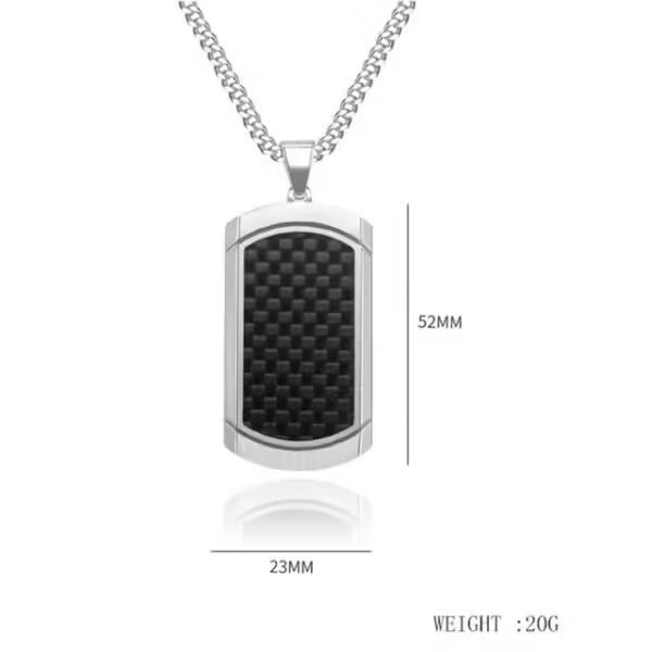 Collier chaîne homme luxueux en fibre de carbone et acier inoxydable (EGN021)