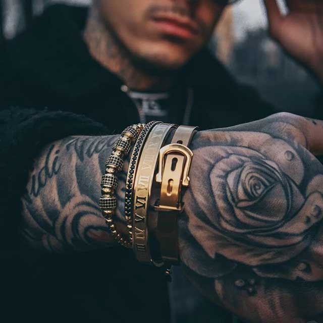 luxurious titanium steel bracelet set egbt416 gallery img 10