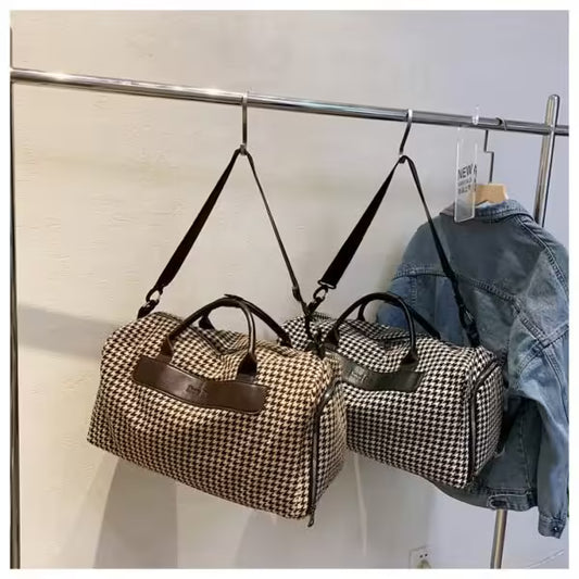 Luxury houndstooth Duffle Hand & Shoulder Bag (EGB161)