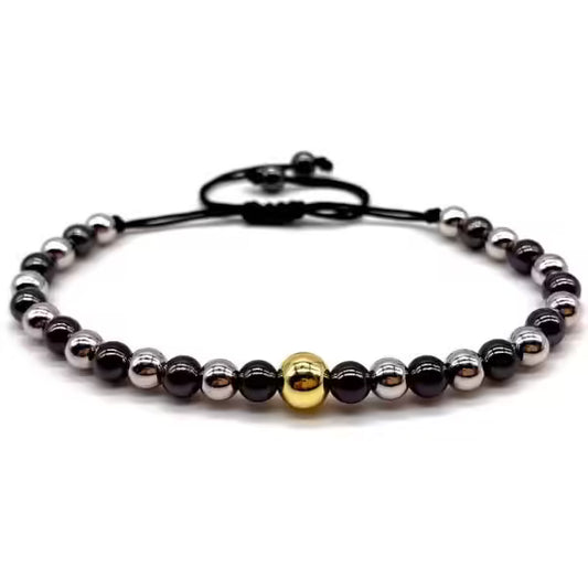 Bracelet Shamballa ajustable de luxe pour homme, orné de perles mixtes (EGBT191)