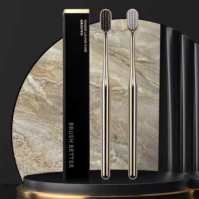 Luxury Soft Toothbrush for Men & Women – Gold & Silver Dental Brushes, Elegant Gentle Adult Toothbrushes, Perfect for Drop Shipping