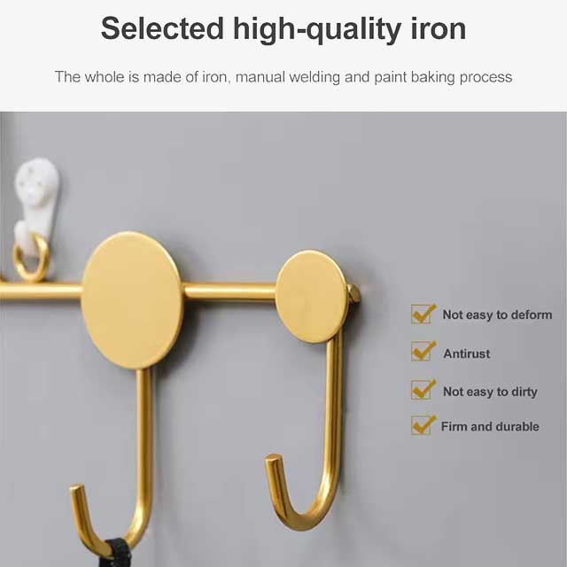 Luxury Wall-Mounted Coat Hooks – Iron Clothes Rack & Key Storage Holder – Home Decoration for Fitting Room, Entryway & Hallway