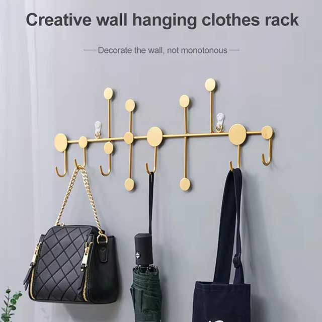 Luxury Wall-Mounted Coat Hooks – Iron Clothes Rack & Key Storage Holder – Home Decoration for Fitting Room, Entryway & Hallway