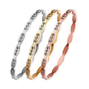Bracelet jonc de luxe pour femme en acier inoxydable avec boucle dissimulée (EGBT328)