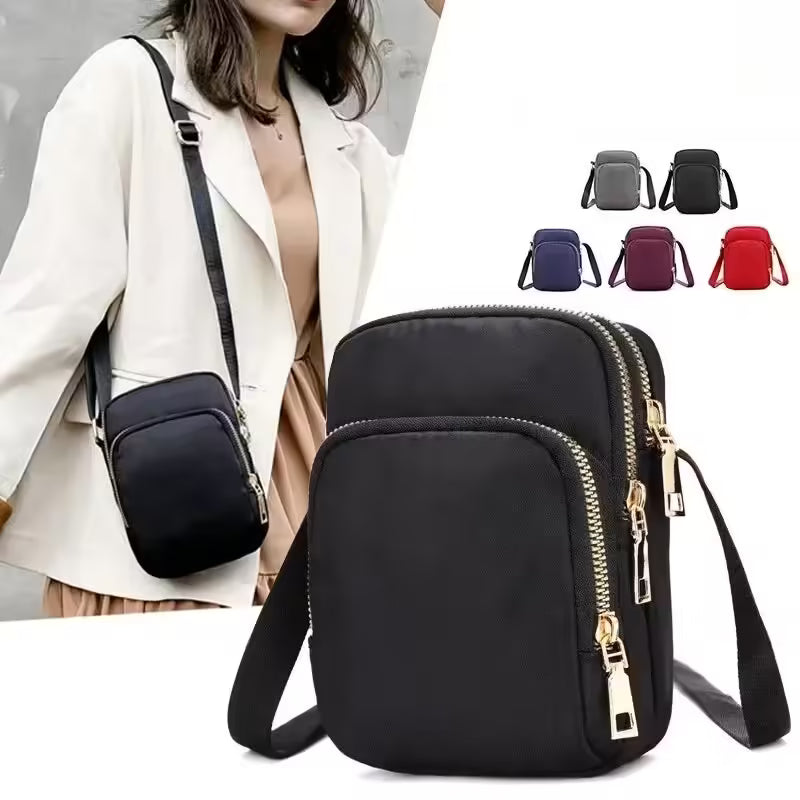 Women’s Waterproof Shoulder Bag – Multifunction Crossbody Handbag with Zipper for Mobile Phones | Ladies' Wrist Purse & Pouch