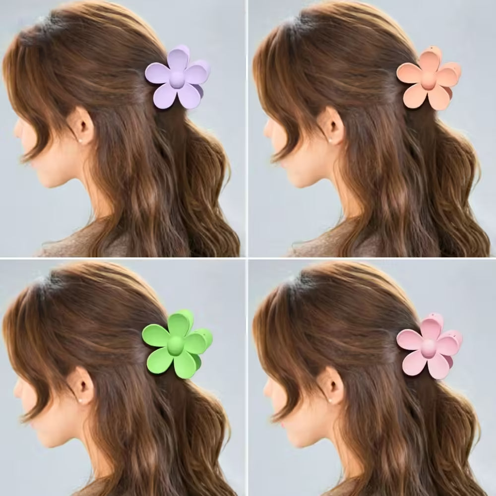 New Korea Flower Shape Hair Claw Clips Candy Color Crab Hair Claws for Women Ponytail Holders & Hairpins | Ladies Headwear Accessories