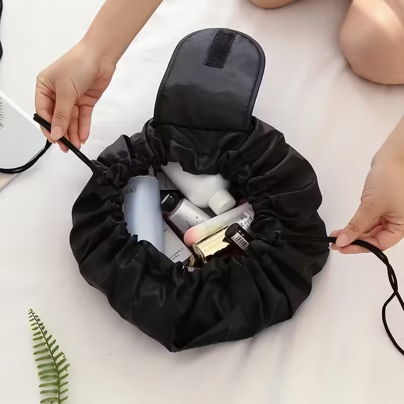 Women’s Drawstring Cosmetic Bag Travel Storage Makeup Organizer | Portable Waterproof Toiletry & Beauty Pouch