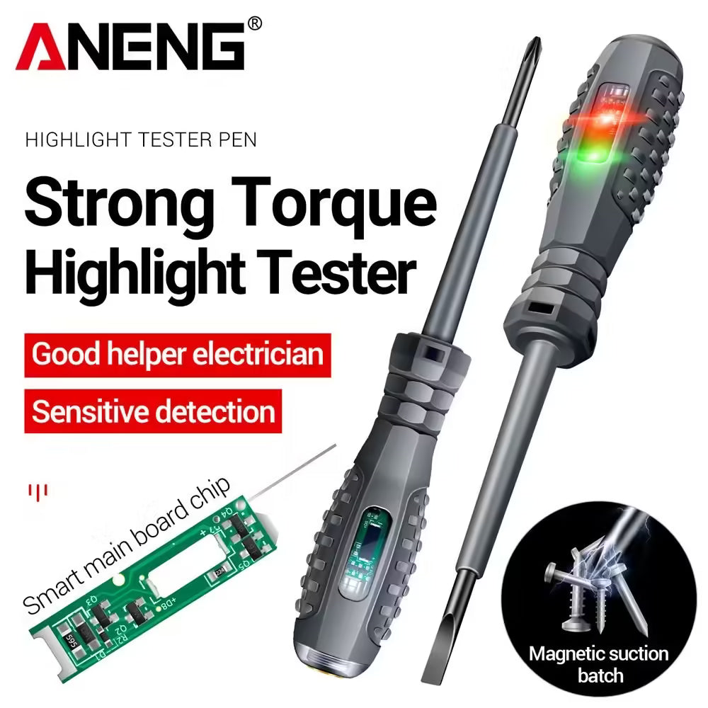 ANENG B05 Word/Cross Screwdrivers with Neon Bulb Indicator – Insulated Electrician Pocket Tester Pen & Highlight Meter Tools