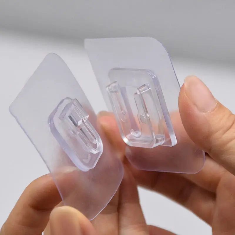 Strong Transparent Double-Sided Adhesive Wall Hooks, Suction Cup Wall Hanger, Heavy-Duty Wall Storage Holder