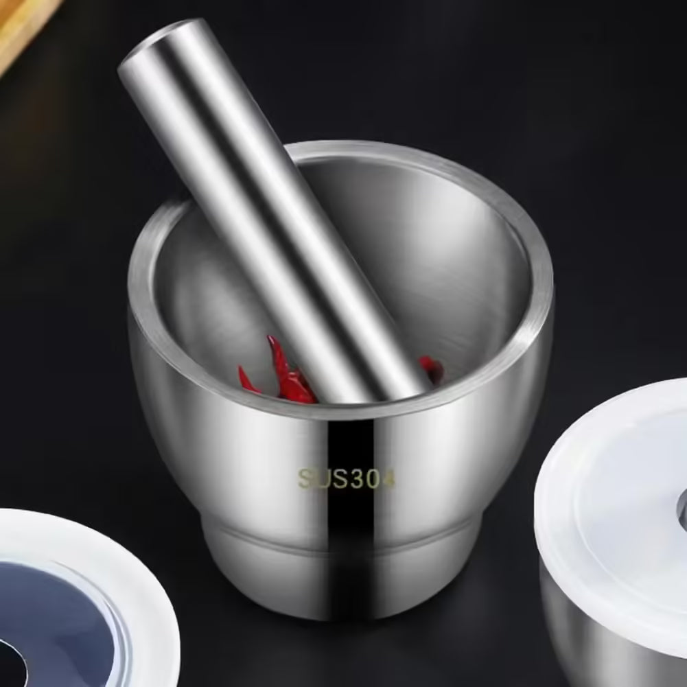 Presse-ail et abrasif en acier inoxydable - Outil de cuisine sans effort