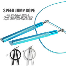 Corde à sauter rapide avec roulements à billes pivotants à 360° | Corde en acier gainé réglable pour le fitness, la boxe et la corde à sauter