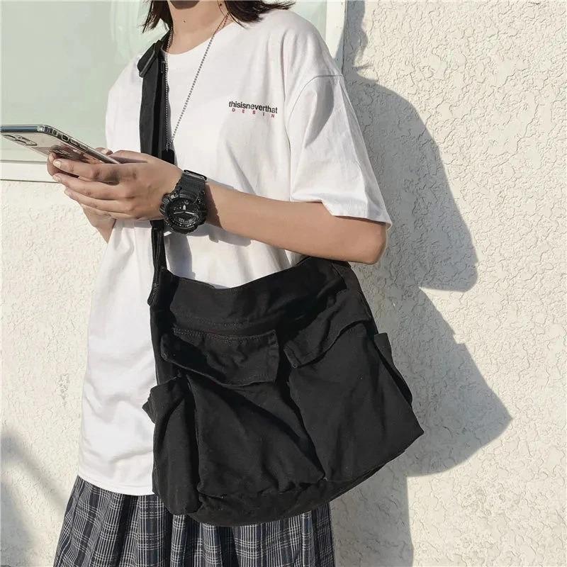 Sac bandoulière rétro pour femme en toile