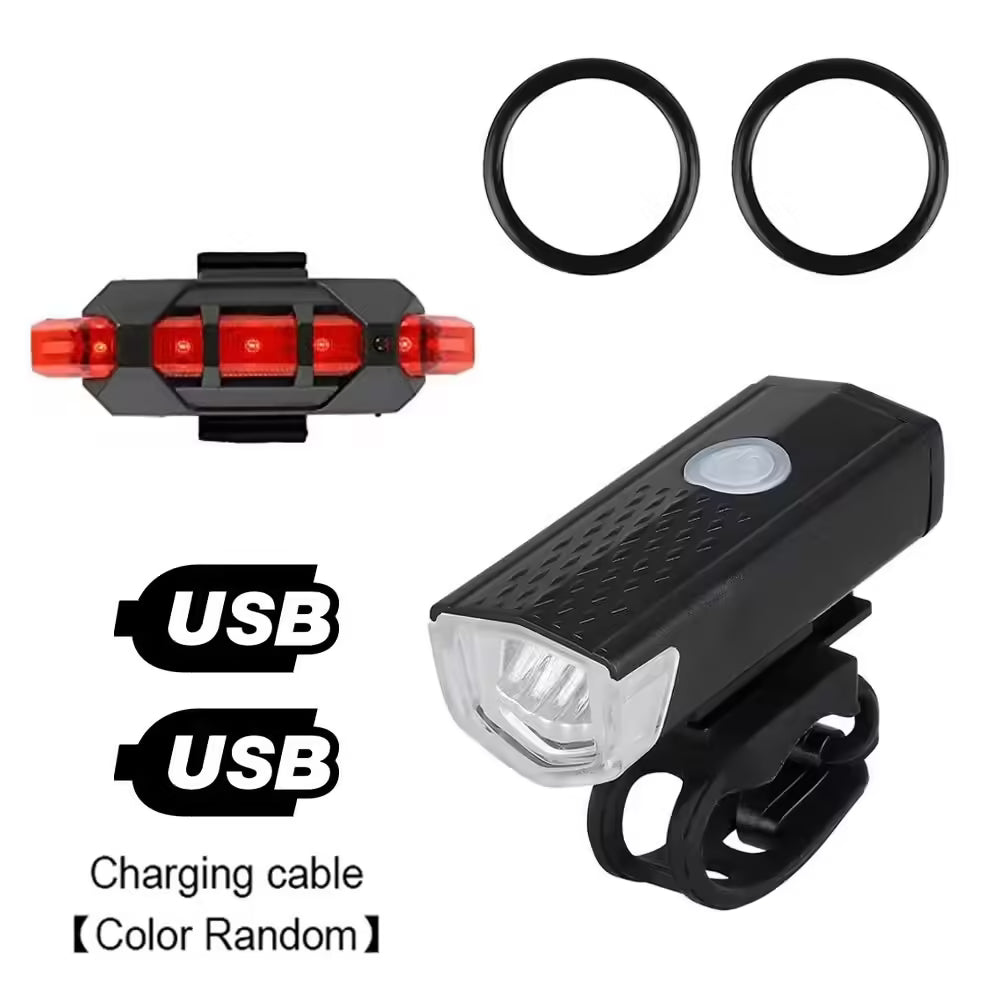 USB Rechargeable Bike Light Set Front and Taillight with 3 Modes | Easy to Install Bicycle Accessories for Road and MTB
