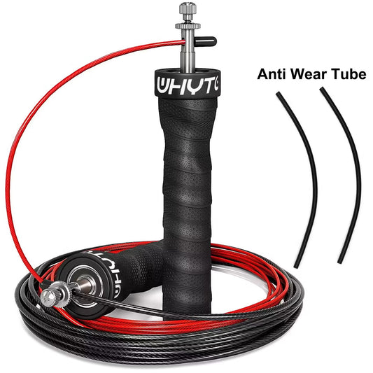CrossFit Jump Rope with Pro Ball Bearings | Anti-Slip Handles & Weighted Skipping Rope for Sports & Fitness Training
