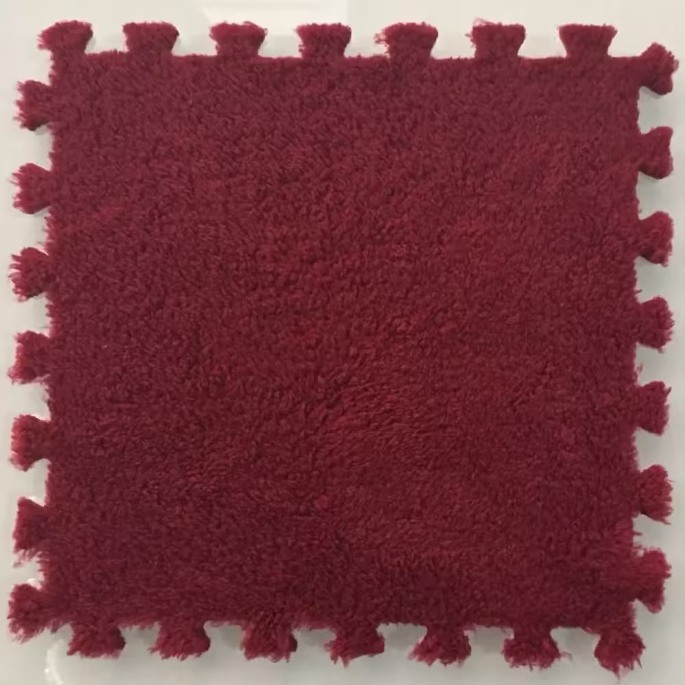 1 Piece Soft Velvet Floor Mat Puzzle Foam Pad for Bedroom and Household - Elegant Suede Carpet Design