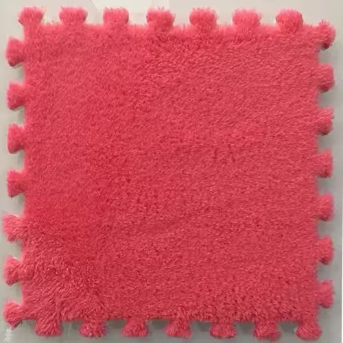 1 Piece Soft Velvet Floor Mat Puzzle Foam Pad for Bedroom and Household - Elegant Suede Carpet Design