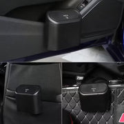 Portable Car Storage Box & Trash Can with Lid Waterproof Plastic Mobile Garbage Bin