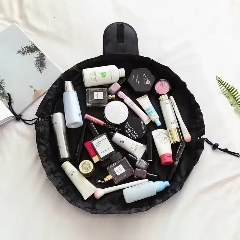 Women’s Drawstring Cosmetic Bag Travel Storage Makeup Organizer | Portable Waterproof Toiletry & Beauty Pouch